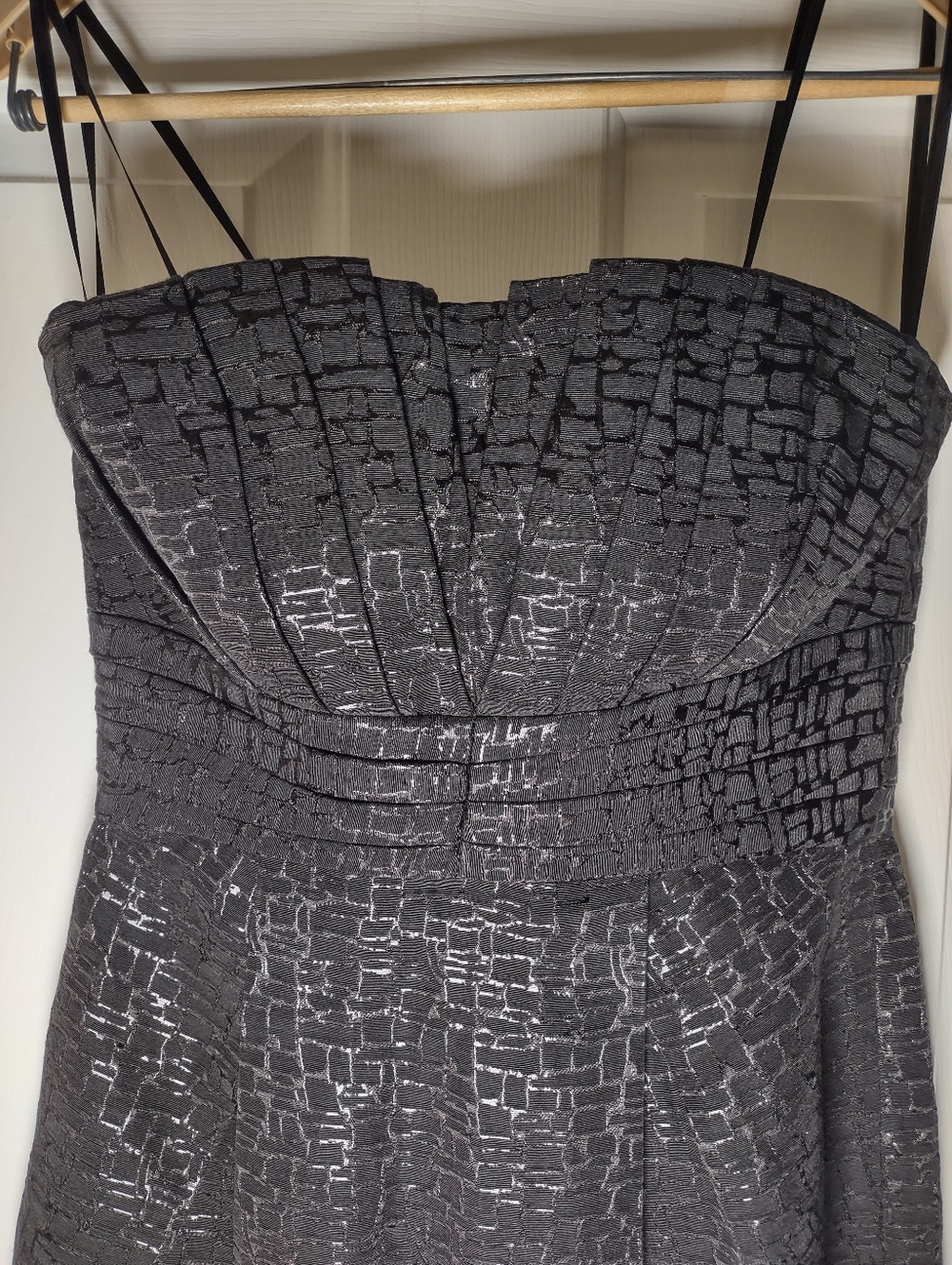 Max & Cleo Black Strapless Textured Pattern Dress - Picture 2 of 14